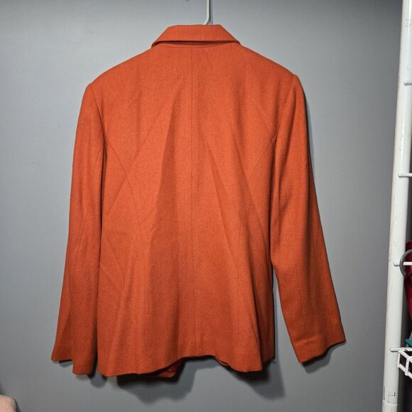 Vintage Maurices 100% Wool Full Zip Coat Womens Orange‎ - Picture 4 of 6